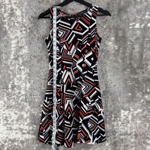 Derek Heart Size S Abstract Fit Flared Mini Dress Sleeveless Pullover Stretch - Picture 4 of 10
